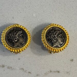 MMA USA Vintage Greek God coin clip-on earrings Metropolitan Museum of Art
